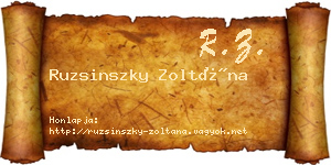Ruzsinszky Zoltána névjegykártya